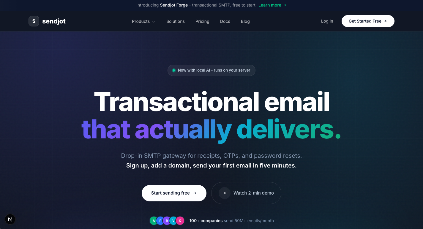 Sendjot self-hosted AI-powered email platform